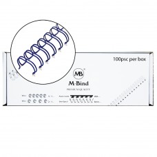 M-Bind Double Wire Bind 3:1 A4 - 9/16"(14.3mm) X 34 Loops, 100pcs/box, Blue